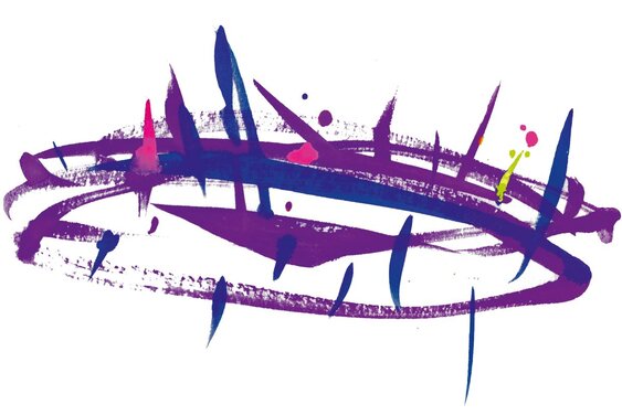 Abbildung vom Dornenkrone in lila Farbtönen - Copyright: Grafik: Pfeffer