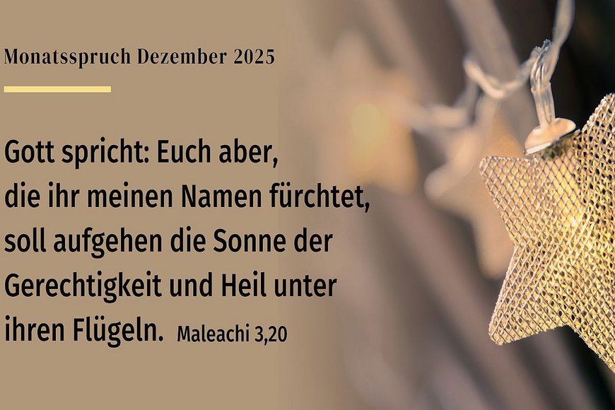 Text auf leuchtenden Stern mit beigen Hintergrund - Copyright: Luth.,rev.201,©2016 Dt.Bibelges.,Stuttg.-Graf.:©Gemeindebriefdruckerei