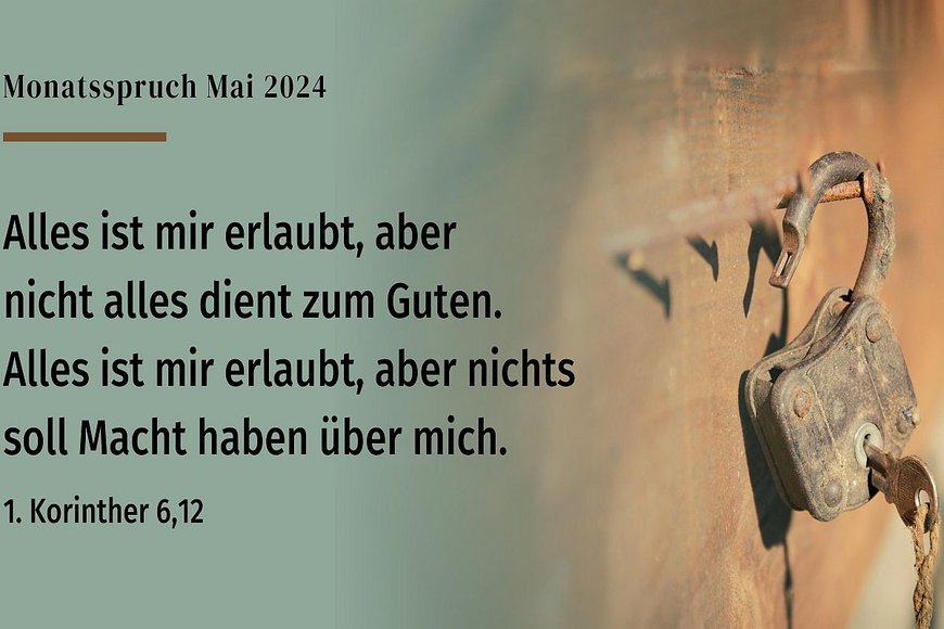 Eingehängtes, rostiges Vorhängeschloss mit Schlüssel - Copyright: © 2016 Deutsche Bibelgesellschaft, Stuttgart - Grafik: © Gemeindebrief